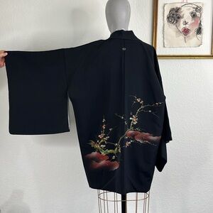 VTG Haori Japanese Kimono Cherry Blossom Tree 80's NWOT